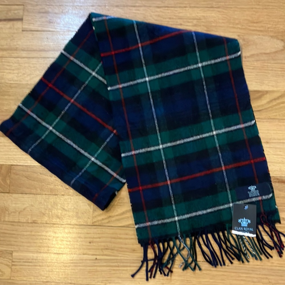 NWT Clan Royal tartan plaid lambswool scarf unisex St. Patrick’s Day unisex